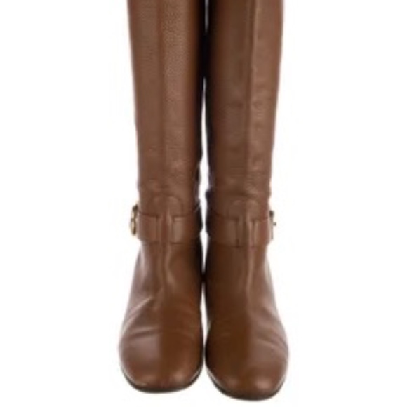 Gucci Brown Leather Boots NWT 8.5 38 1/2 In Box - Picture 3 of 10